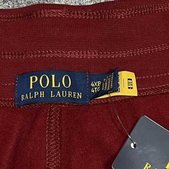 Polo Ralph Lauren Pants Mens Big 4X Red Fleece Sweatpants Lounge Drawstring - Picture 7 of 13